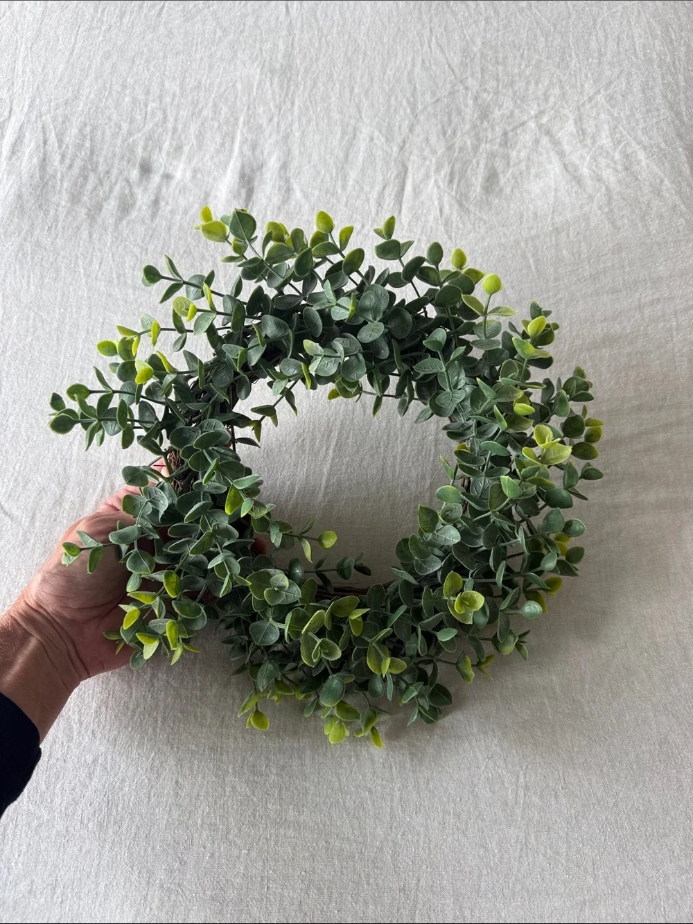 Faux Greenery Eucalyptus Wreath - Green